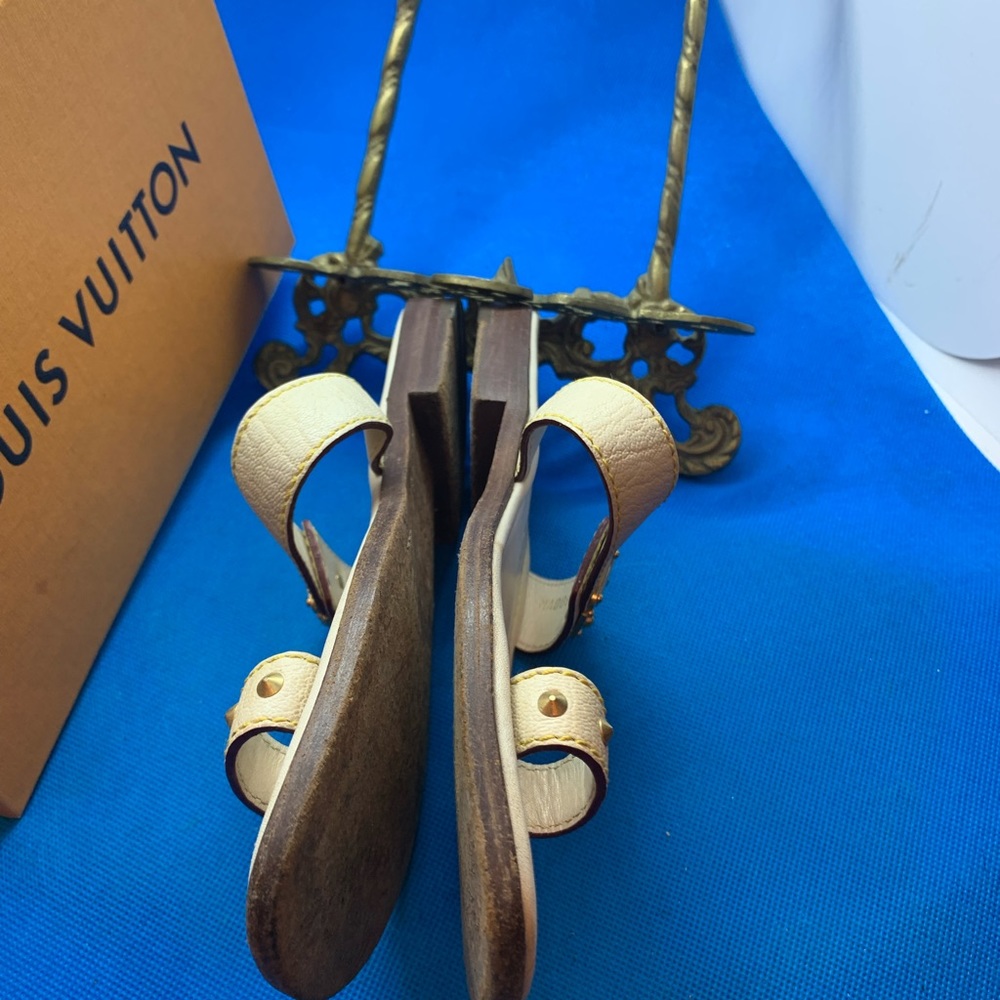 LV Louis Vuitton rare leather sandals 35 - Picture 10 of 16